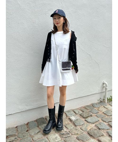 LILY BROWN(リリーブラウン)の「フレアシャツミニワンピース(ワンピース・レディース・ブルー/ドット/ホワイト・F)」の14枚目の写真