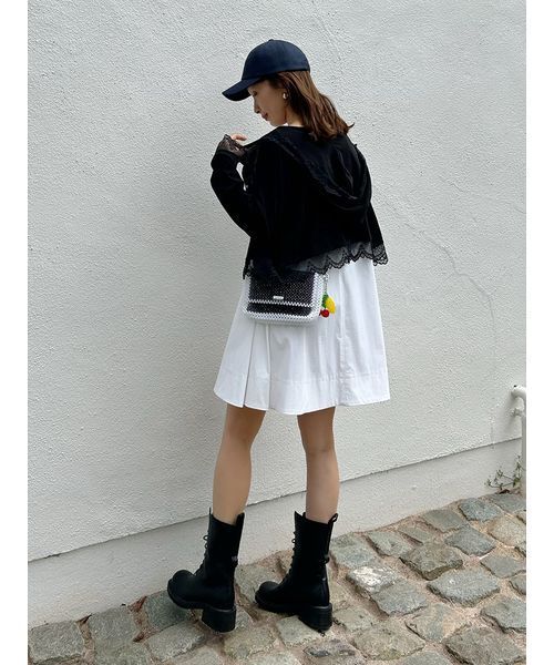 LILY BROWN(リリーブラウン)の「フレアシャツミニワンピース(ワンピース・レディース・ブルー/ドット/ホワイト・F)」の15枚目の写真