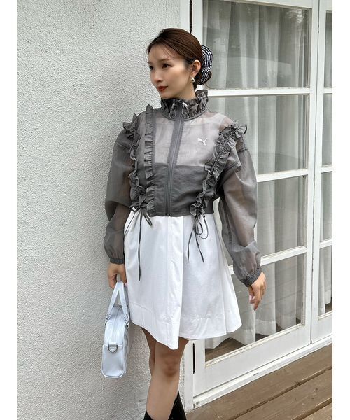LILY BROWN(リリーブラウン)の「フレアシャツミニワンピース(ワンピース・レディース・ブルー/ドット/ホワイト・F)」の16枚目の写真