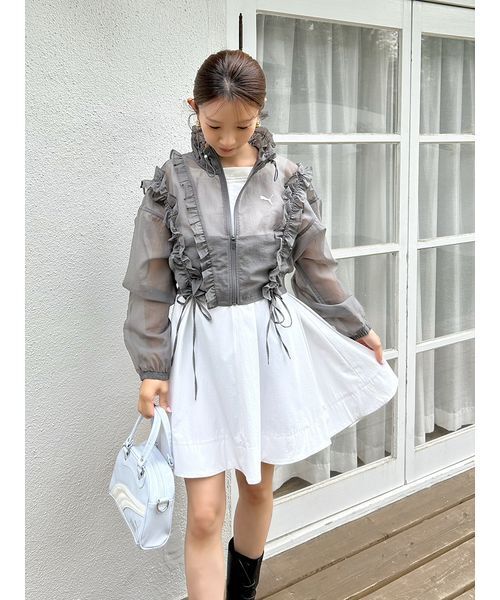 LILY BROWN(リリーブラウン)の「フレアシャツミニワンピース(ワンピース・レディース・ブルー/ドット/ホワイト・F)」の18枚目の写真