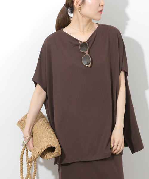 JOURNAL STANDARD relume(ジャーナルスタンダード レリューム)の「バイオウォッシュプルオーバー(Tシャツ/カットソー・レディース・ブラウン/ブラック・FREE)」の2枚目の写真