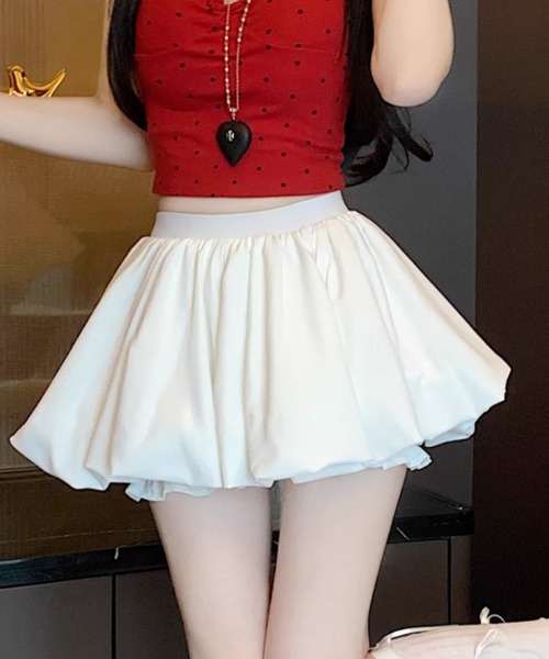 Teem Store(チームストア)の「【26年春夏新作】【インパン付き】パンプキン バルーンミニスカート スカパン スタイルアップ(スカート・レディース・オートミール/ホワイト/ピンク/ブラック・S/M)」の10枚目の写真