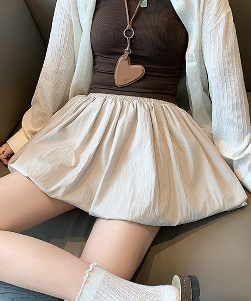 Teem Store(チームストア)の「【26年春夏新作】【インパン付き】パンプキン バルーンミニスカート スカパン スタイルアップ(スカート・レディース・オートミール/ホワイト/ピンク/ブラック・S/M)」の19枚目の写真