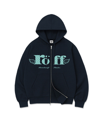 RANDOMOFF（ランダムオフ）の「ROEFF ANGEL DOT SPACE OVER FIT 2-WAY ZIP-UP Navy(Mint)（パーカー）」