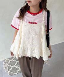 コード編み刺繍レースキャミ