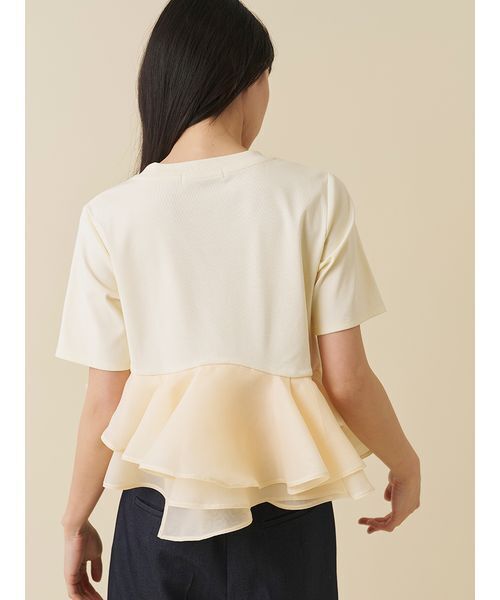 SNIDEL(スナイデル)の「ドッキングペプラムカットプルオーバー(Tシャツ/カットソー・レディース・ブラック/イエロー/ホワイト・F)」の9枚目の写真