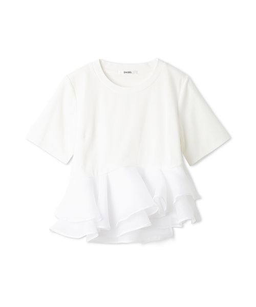 SNIDEL(スナイデル)の「ドッキングペプラムカットプルオーバー(Tシャツ/カットソー・レディース・ブラック/イエロー/ホワイト・F)」の11枚目の写真