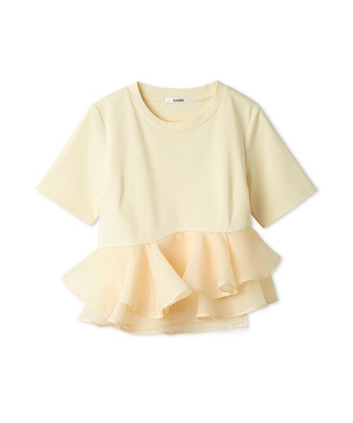SNIDEL(スナイデル)の「ドッキングペプラムカットプルオーバー(Tシャツ/カットソー・レディース・ブラック/イエロー/ホワイト・F)」の12枚目の写真