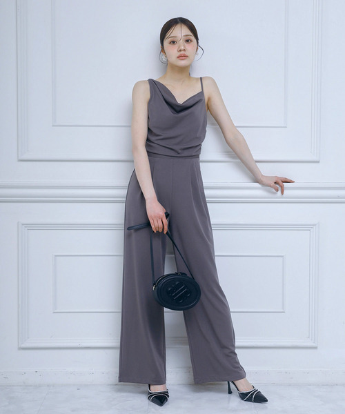 ROYAL PARTY(ロイヤルパーティー)の「アシンメトリードレープオールインワン(つなぎ/オールインワン・レディース・グレー/ブラック/ベージュ・FREE)」の12枚目の写真