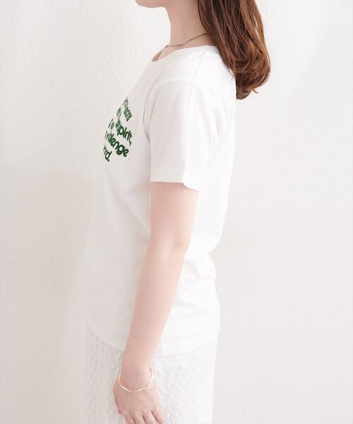 natural couture（ナチュラルクチュール）の「フロッキーロゴpt普通Ｔ（Tシャツ/カットソー・レディース・ネイビー/ブルー/オフホワイト・FREE）」の9枚目の写真