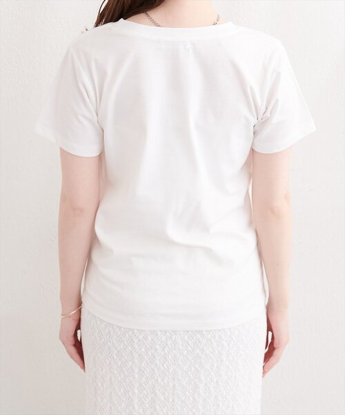 natural couture（ナチュラルクチュール）の「フロッキーロゴpt普通Ｔ（Tシャツ/カットソー・レディース・ネイビー/ブルー/オフホワイト・FREE）」の10枚目の写真