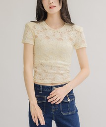 【綿入りで肌触り◎】ショルダーパット付きレーストップス