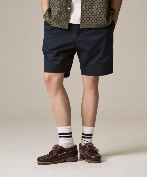 RISE&BELOW（ライズアンドビロー）の「アセンティックスーピマプリーツハーフショーツNAVY（その他パンツ・メンズ・その他・30/32/34/36）」の2枚目の写真