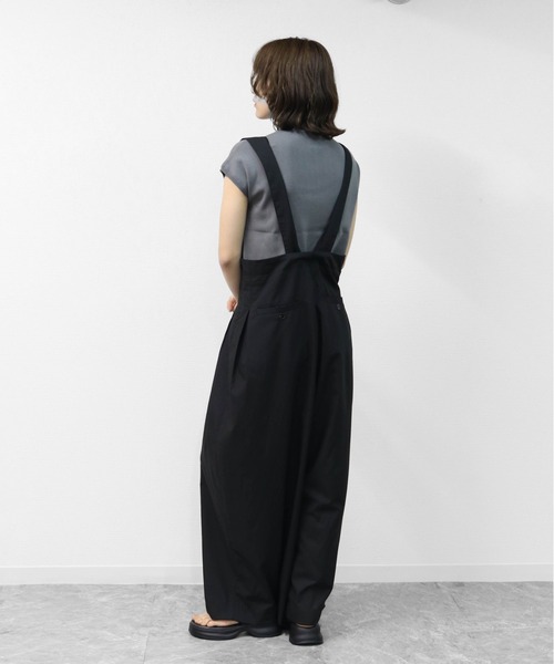 THE CELL.(ザセルドット)の「プリーツタック ワイドサロペット 【ALLシーズン着用可】 PLEATED TUCK WIDE SALOPETTE(サロペット/オーバーオール・レディース・ブラック・FREE)」の12枚目の写真