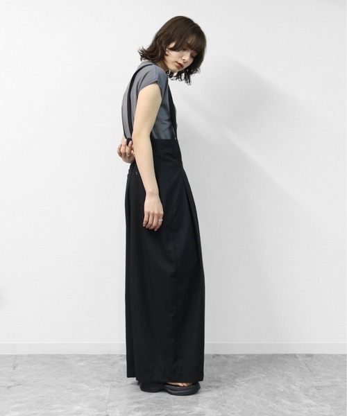 THE CELL.(ザセルドット)の「プリーツタック ワイドサロペット 【ALLシーズン着用可】 PLEATED TUCK WIDE SALOPETTE(サロペット/オーバーオール・レディース・ブラック・FREE)」の11枚目の写真