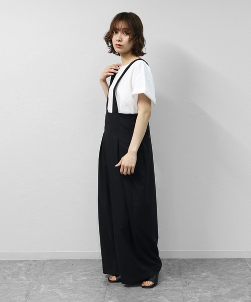 THE CELL.(ザセルドット)の「プリーツタック ワイドサロペット 【ALLシーズン着用可】 PLEATED TUCK WIDE SALOPETTE(サロペット/オーバーオール・レディース・ブラック・FREE)」の8枚目の写真