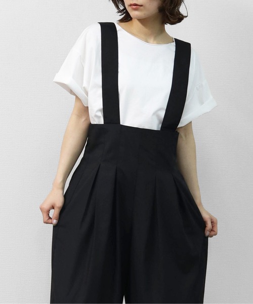 THE CELL.(ザセルドット)の「プリーツタック ワイドサロペット 【ALLシーズン着用可】 PLEATED TUCK WIDE SALOPETTE(サロペット/オーバーオール・レディース・ブラック・FREE)」の2枚目の写真