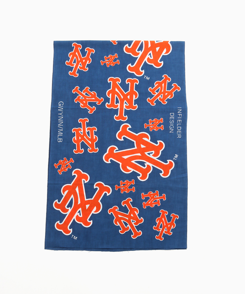INFIELDER DESIGN(インフィールダーデザイン)の「INFIELDER DESIGN MLB LOGO STALL(ストール/ショール・メンズ・ブルー・FREE)」の1枚目の写真