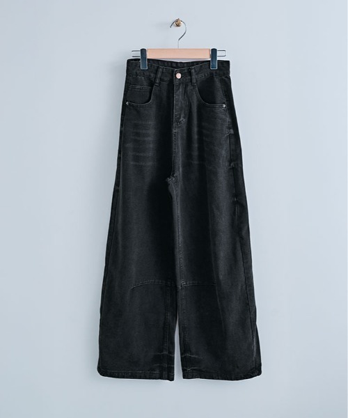 kirakiraShop(キラキラショップ)の「バレル レッグ ウォッシュ デニムパンツ(デニムパンツ・レディース・ブラック・XL/L/M/S)」の8枚目の写真