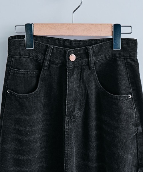 kirakiraShop(キラキラショップ)の「バレル レッグ ウォッシュ デニムパンツ(デニムパンツ・レディース・ブラック・XL/L/M/S)」の10枚目の写真