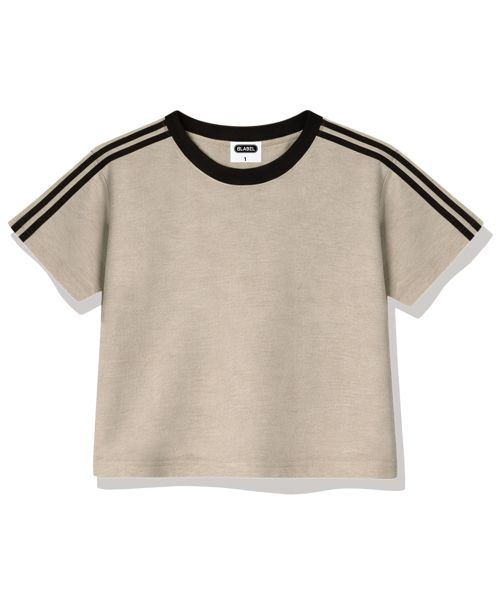 BASIC LABEL（ベーシックラベル）の「Wesley Semi-crop track short-sleeved T-shirt 6 Color [BLSE_6001]（Tシャツ/カットソー・レディース・スカイブルー/ベージュ/ネイビー/ピンク/アイボリー系1/アイボリー系2・1）」の12枚目の写真
