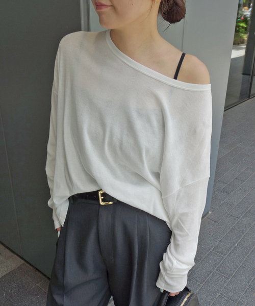 SLOBE IENA(スローブイエナ)の「《追加3》miller/ミラー SLOBE別注 シアードルマンロンTEE(Tシャツ/カットソー・レディース・ピンク/ホワイト/ネイビー・FREE)」の2枚目の写真