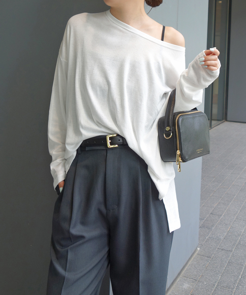 SLOBE IENA(スローブイエナ)の「《追加3》miller/ミラー SLOBE別注 シアードルマンロンTEE(Tシャツ/カットソー・レディース・ピンク/ホワイト/ネイビー・FREE)」の10枚目の写真