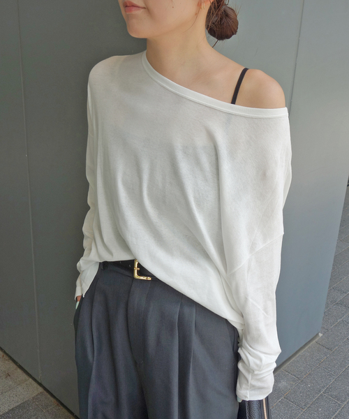 SLOBE IENA(スローブイエナ)の「《追加3》miller/ミラー SLOBE別注 シアードルマンロンTEE(Tシャツ/カットソー・レディース・ピンク/ホワイト/ネイビー・FREE)」の11枚目の写真
