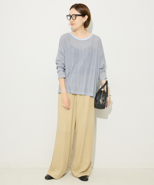SLOBE IENA(スローブイエナ)の「《追加3》miller/ミラー SLOBE別注 シアードルマンロンTEE(Tシャツ/カットソー・レディース・ピンク/ホワイト/ネイビー・FREE)」の21枚目の写真