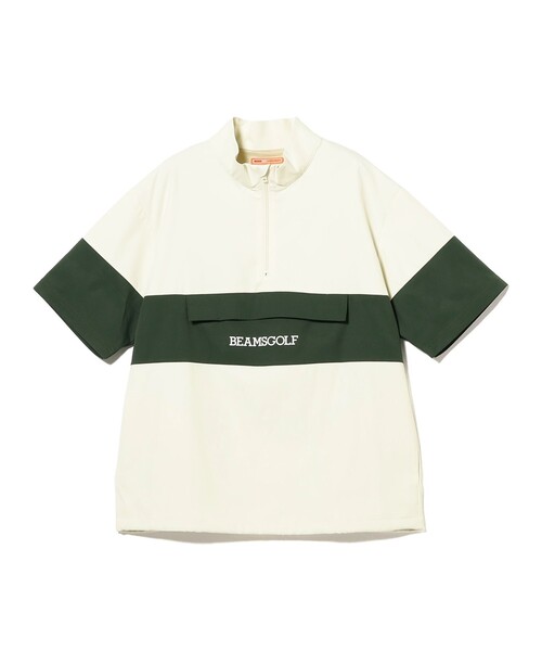 BEAMS GOLF（ビームスゴルフ）の「ORANGE LABEL / ハーフジップ 撥水 ピステ（ベスト・メンズ・ベージュ/ホワイト系その他5/グリーン・MEDIUM/SMALL/LARGE/X-LARGE）」の4枚目の写真