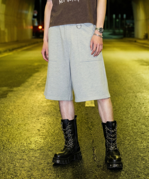 LENGAGEMENT(ランガージュマン)の「Wide Fatigue Bermuda Sweat Shorts (Grey)(その他パンツ・レディース・グレー・1/2)」の5枚目の写真