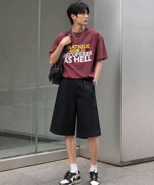 LENGAGEMENT(ランガージュマン)の「Wide Fatigue Bermuda Sweat Shorts (Grey)(その他パンツ・レディース・グレー・1/2)」の18枚目の写真