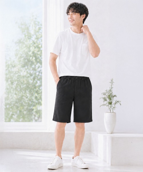 ヒヤロン(ヒヤロン)の「【ヒヤロン】メンズ ピケハーフパンツ ひんやり 冷感(その他パンツ・メンズ・ブラック/ベージュ/ネイビー・M/L/LL)」の4枚目の写真