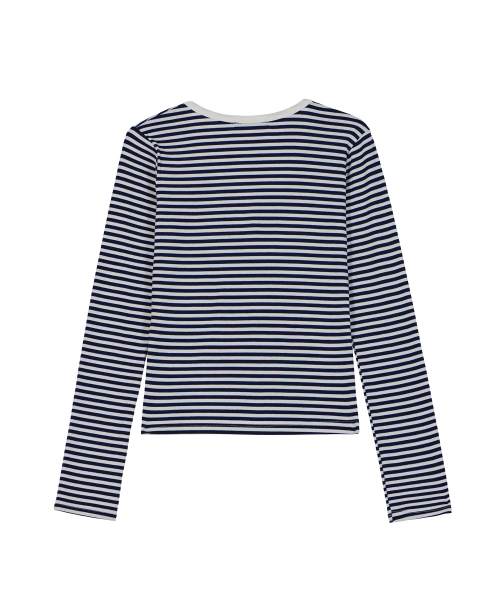 DYSFUNCT(ディスファンクト)の「STRIPE ROUND EMBROIDER T-SHIRT(NAVY)(Tシャツ/カットソー・レディース・その他・FREE)」の5枚目の写真
