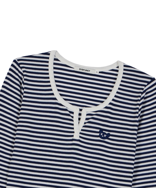 DYSFUNCT(ディスファンクト)の「STRIPE ROUND EMBROIDER T-SHIRT(NAVY)(Tシャツ/カットソー・レディース・その他・FREE)」の6枚目の写真
