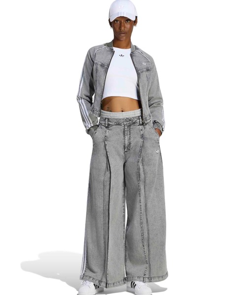 adidas(アディダス)の「adidas DENIM PLEATS WIDE LEG PANTS / アディダス デニム プリーツ ワイド レッグ パンツ(デニムパンツ・レディース・グレー・24inch/27inch/26inch/25inch)」の10枚目の写真