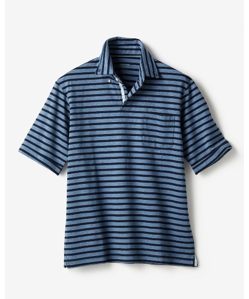 DoCLASSE( ドゥクラッセ)の「リファインド ポロ・ドゥクラッセT 半袖(Tシャツ/カットソー・メンズ・インディゴブルー/ネイビー×ホワイト/ホワイト/ネイビー/ダークグリーン/ホワイト×グレー・L/LL/M/S/3L)」の4枚目の写真