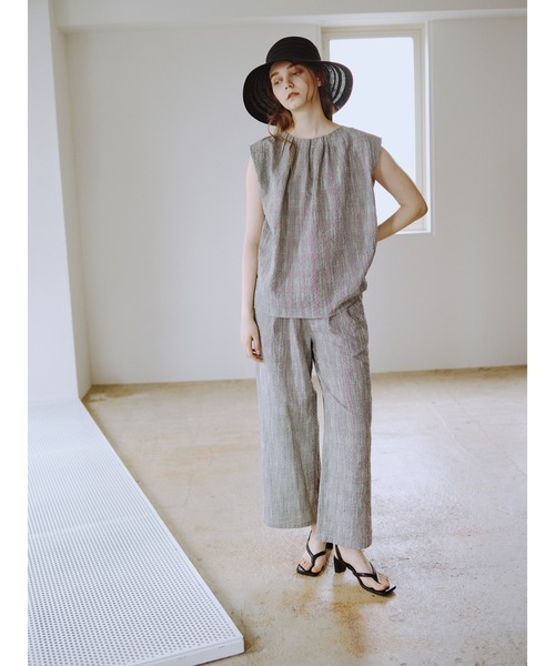 Te chichi(テチチ)の「リネンミックスクレープイージーパンツ(セットアップ可)(その他パンツ・レディース・その他1/ブラック/その他2・F)」の3枚目の写真