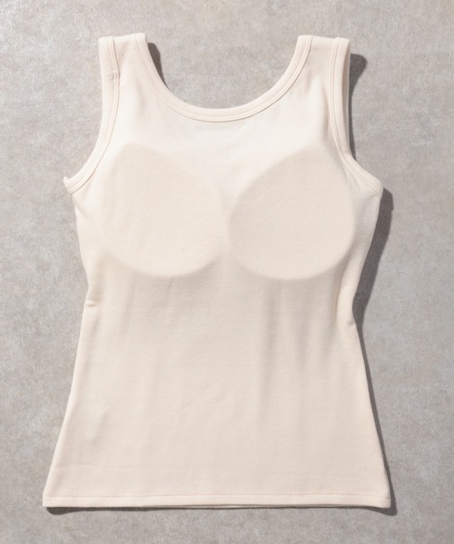 Lace Ladies(レースレディース)の「ソリッドカラー ラウンドネック カップ付き ノーマル タンクトップ(タンクトップ・レディース・ブラック/グレイッシュベージュ/グレー/アイボリー・FREE)」の16枚目の写真