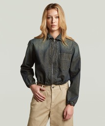 Bomber Overshirt/ジップアップデニムオーバーシャツジャケット
