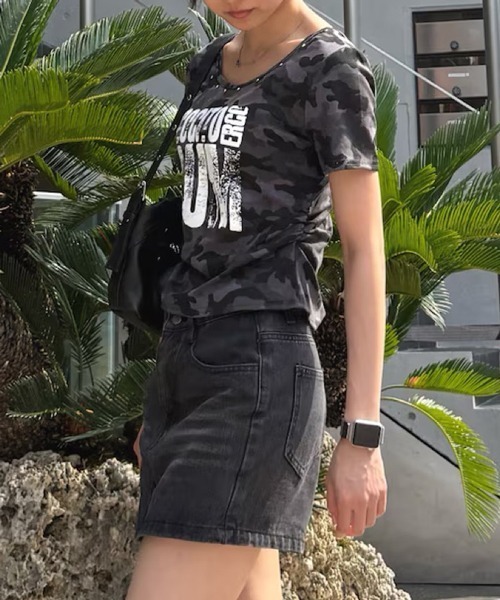 MEMECLE(メメクル)の「【 MEMECLE / メメクル 】スタッズデザインカモフラコンパクトTシャツ(Tシャツ/カットソー・レディース・A/B/C・FREE)」の16枚目の写真