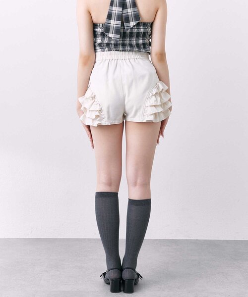 OLIVE des OLIVE(オリーブデオリーブ)の「【Belle Charme】Frill Docking Short Pants(その他パンツ・レディース・ブラック/アイボリー・FREE)」の9枚目の写真
