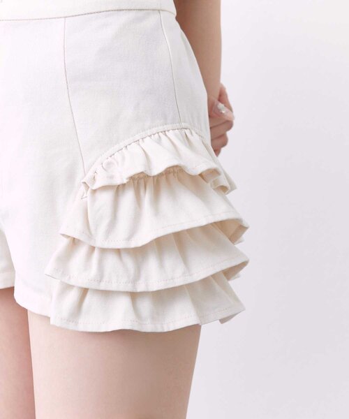 OLIVE des OLIVE(オリーブデオリーブ)の「【Belle Charme】Frill Docking Short Pants(その他パンツ・レディース・ブラック/アイボリー・FREE)」の10枚目の写真
