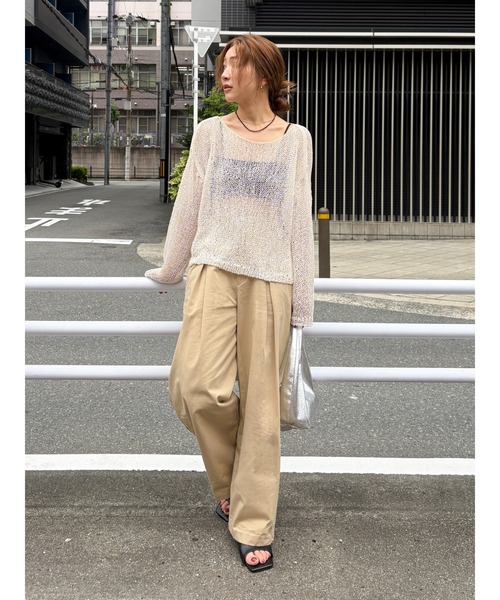 Ungrid(アングリッド)の「透かし編みルーズニット(ニット/セーター・レディース・パープル/チャコールグレー/オフホワイト・FREE)」の19枚目の写真