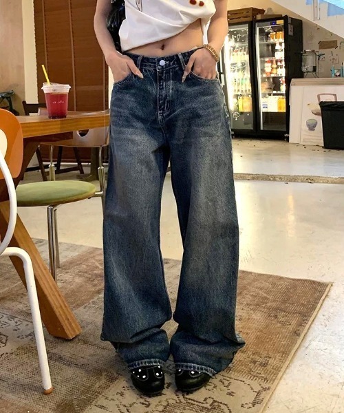 Vipoa（ヴィポア）の「American star patch wide denim（デニムパンツ・レディース・ブルー系その他・LARGE/MEDIUM）」の15枚目の写真