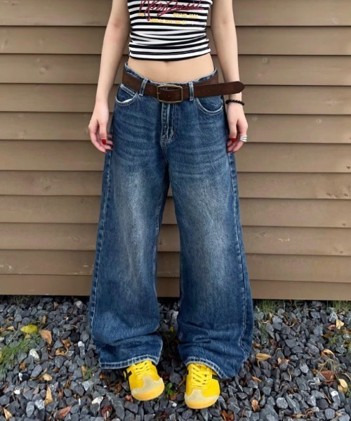 Vipoa（ヴィポア）の「American star patch wide denim（デニムパンツ・レディース・ブルー系その他・LARGE/MEDIUM）」の7枚目の写真