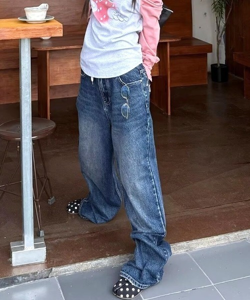 Vipoa（ヴィポア）の「American star patch wide denim（デニムパンツ・レディース・ブルー系その他・LARGE/MEDIUM）」の11枚目の写真