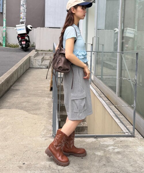 w closet(ダブルクローゼット)の「半袖ドットレースフリルカーディガン 夏服(Tシャツ/カットソー・レディース・アイボリー/ブルー/ピンク/ブラック・FREE)」の22枚目の写真