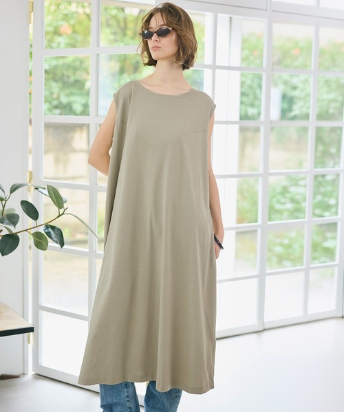 coca(coca)(コカ)の「ノースリーブロングワンピース(ワンピース・レディース・ブラック/カーキ・L/S/M)」の12枚目の写真