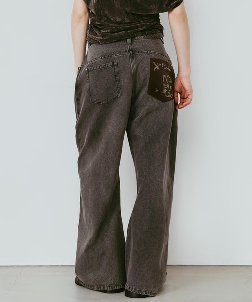 Knuth Marf(クヌースマーフ)の「Knuth Marf / クヌースマーフ wide bell-bottom denim pants(デニムパンツ・レディース・グレー/ブラウン・SMALL/X-SMALL)」の11枚目の写真